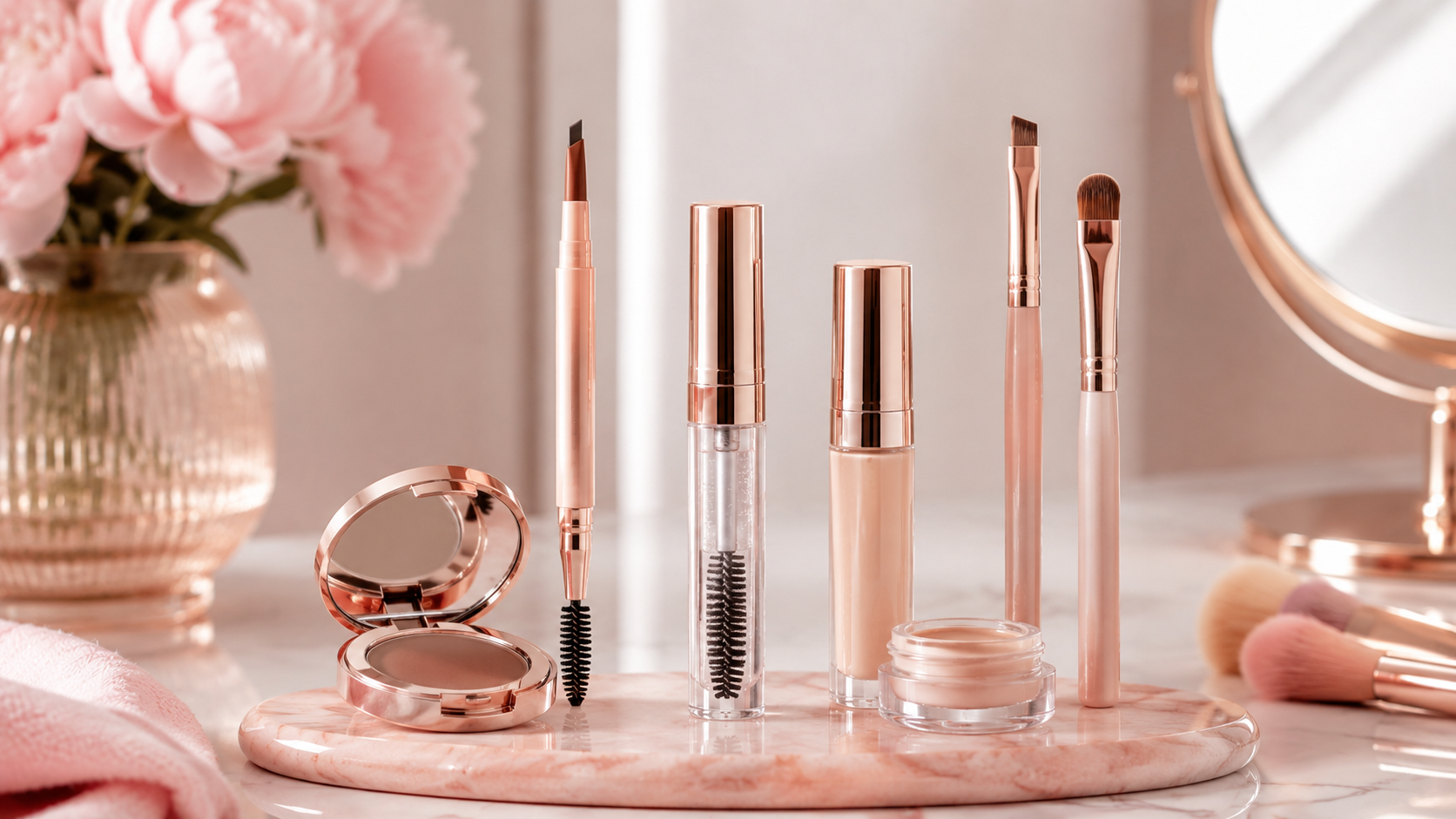 Products for brows and brow cleanup with concealer
