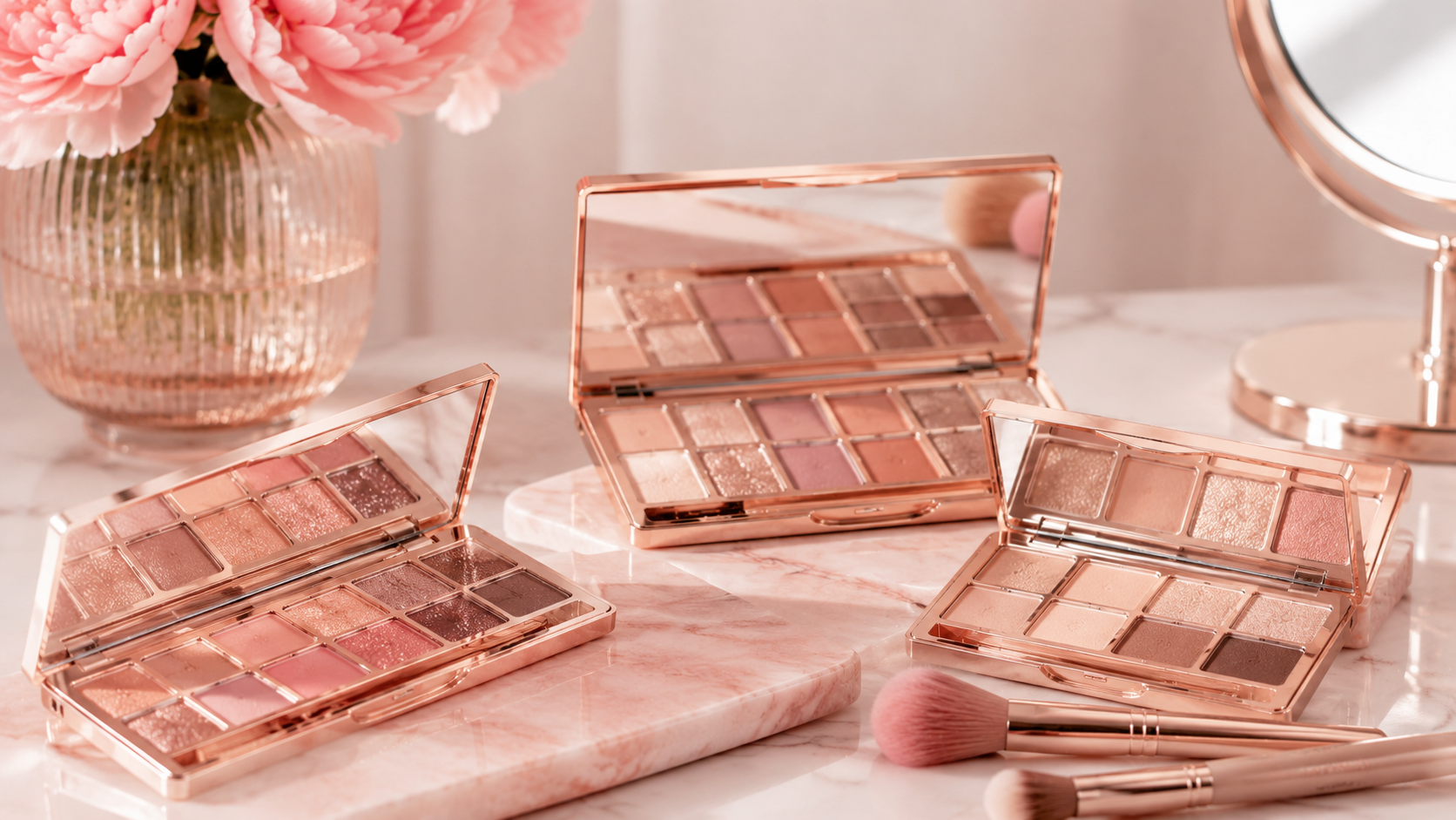 Products for eyeshadow palettes in soft full beat makeup colors