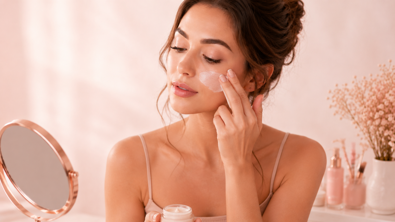 Skin prep before makeup tutorial