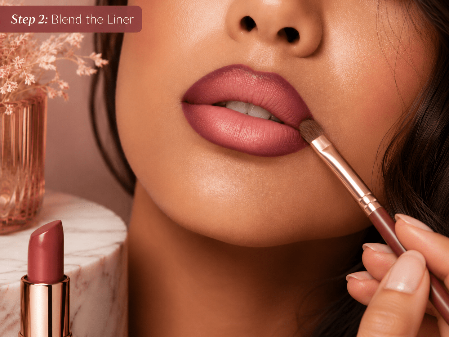 How to do ombre lips step 2 blend the liner inward
