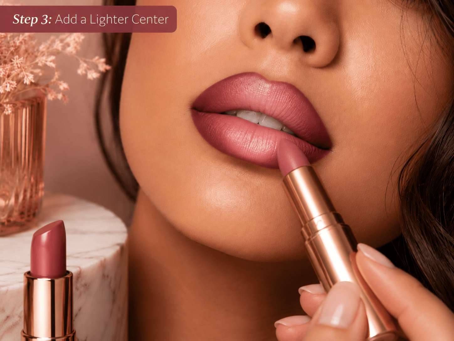 How to do ombre lips step 3 add a lighter center lipstick shade